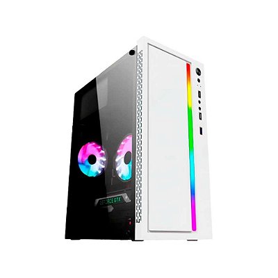 Gabinete Gamer Liketec Craft Snow Rgb S/ Fan Micro Atx Branco