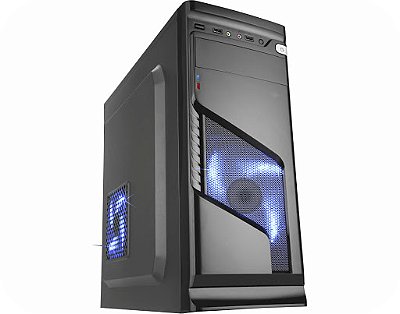 Gabinete Gaming Solid Snake 1 Baia Preto Led Azul Cg-02R6 K-Mex