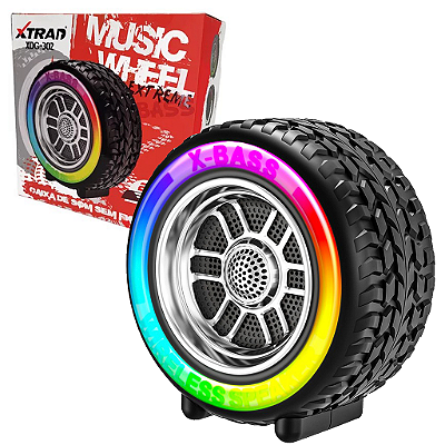 Caixa De Som Bluetooth Usb Multimídia Formato Roda Rgb Rádio