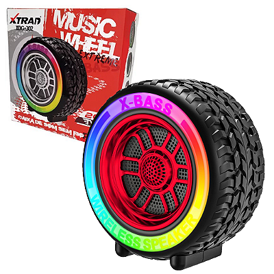 Caixa De Som Bluetooth Usb Multimídia Formato Roda Rgb Rádio