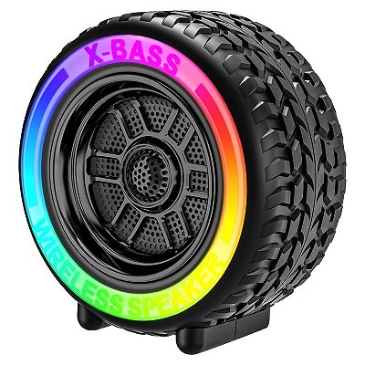 Caixa De Som Bluetooth Usb Multimídia Formato Roda Rgb Rádio