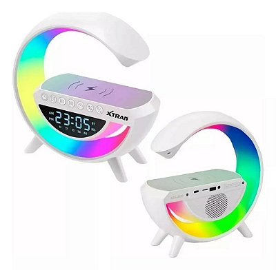 Caixa de Som Bluetooth G C/ Carregamento Indução RGB Relógio