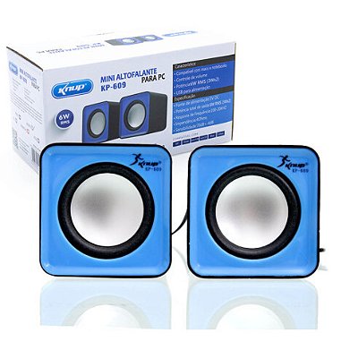 Caixa de Som para PC/Notebook KP-609 - Knup KP-609 AZUL