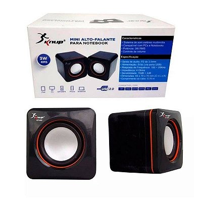 Mini Caixa De Som Para Computador Pc Notebook Usb P2 3W Rms