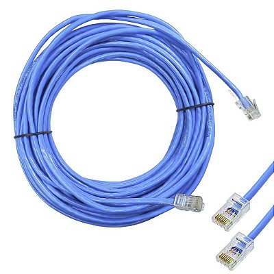 Cabo De Rede 30 Metros Internet Pronto Pra Uso Montado Azul