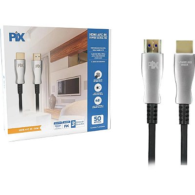 Cabo Hdmi Grande 2.1 Hdr 8k 10k 120hz Vrr Allm 50m Fibra