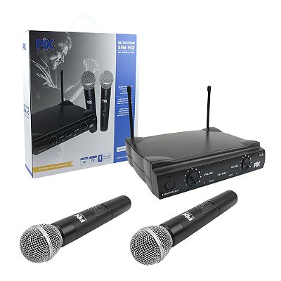 Kit 2 Microfone Sem Fio Receptor Palestra Karaoke 641,00Mhz