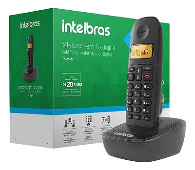 Telefone Sem Fio Intelbras Ts2510 Id De Chamada Até 6 Ramais