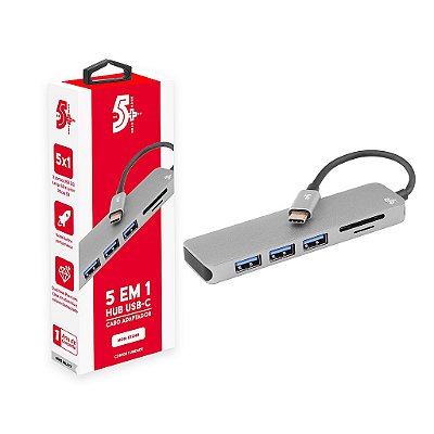 Hub Usb C 1 em 3 Usb 3.0 Leitor Cartão Sd Micro Sd Para Mac