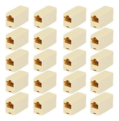 Kit 20 Emenda Rj45 8x8 Cat5 Cat6 1 Gbps Emenda Cabo De Rede