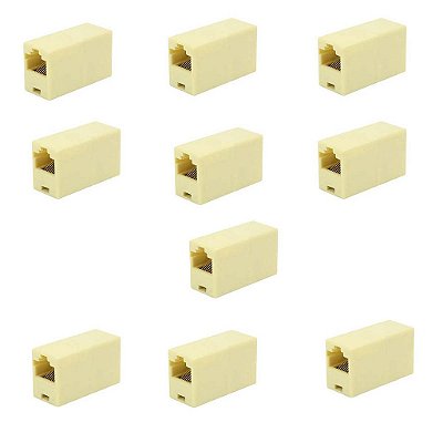 Kit 10 Emenda Rj45 8x8 Cat5 Cat6 1 Gbps Emenda Cabo De Rede