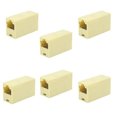 Kit 6 Emenda Rj45 8x8 Cat5 Cat6 1 Gbps Emenda Cabo De Rede