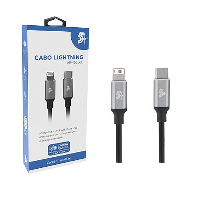 Cabo Compatível Para Iphone Usb C Turbo 2.0 1,2M Aluminum