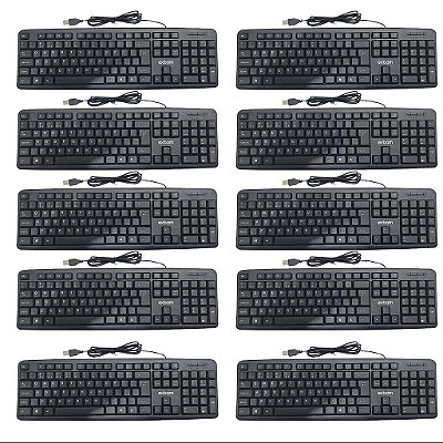 Kit 10 Teclado Usb Standard Abnt2 Padrão Brasileiro Bk-102
