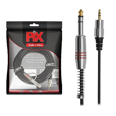 Cabo De Áudio P2 P10 Fitz P2 Estereo P10 Estereo Metal 10M