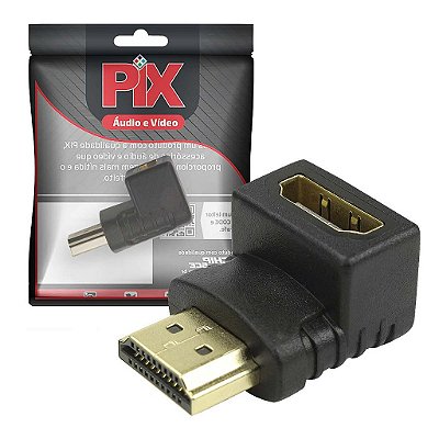Adaptador Hdmi Plastico Hdmi Macho Para Hdmi Femea 90 Graus