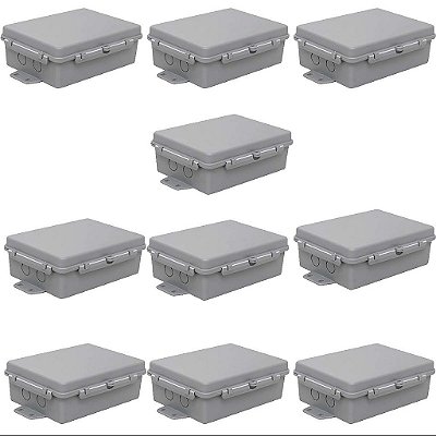 10 Caixas Herméticas Multiuso Plástica Baby Wireless Cinza