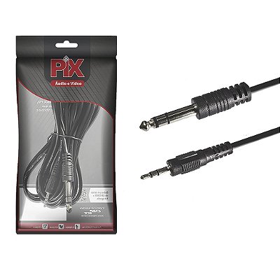 Cabo Áudio P2 3,5mm Jack Estéreo Para P10 Estéreo 5 Metros
