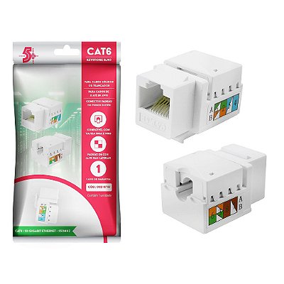 Conector jack femea RJ45 CAT6 keystone chip sce 062-9710