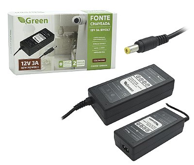 Fonte Chaveada 12v 3a 36w Bivolt P4 5,5*2,1mm Cftv Monitor