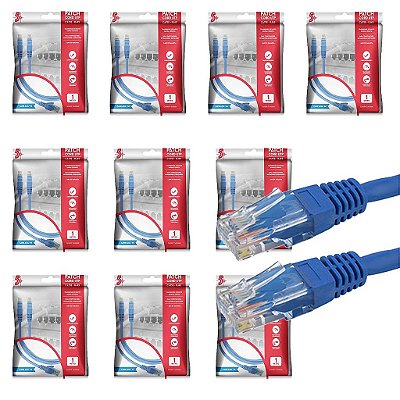 10 Cabo De Rede Rj45 1m Ethernet Patch Cord Cat5e 1 Metro