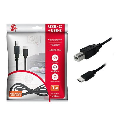 Cabo Usb C Tipo C 2.0 Usb B Macho De Impressora 1 Metro