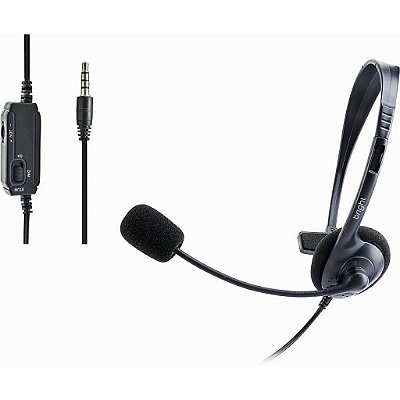 Headset Office One Side Controle Volume P3 Notebook Celular