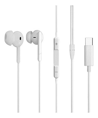 Fone De Ouvido Design Branco Intra Usb C Para Iphone 15 16
