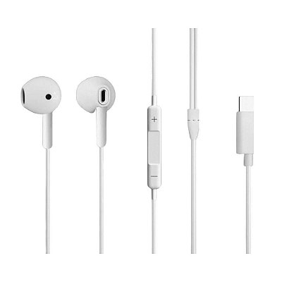 Fone de Ouvido Com Microfone Conexão USB C Branco Bright