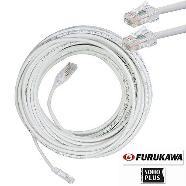 Cabo De Rede Anatel Furukawa Montado 20 Metros Cat5e Branco