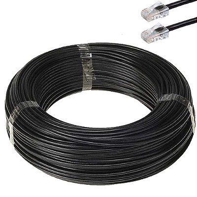Cabo De Rede Cat6 Furukawa Anatel Montado 50 Metros Preto