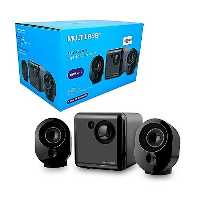 Subwoofer 15W rms 2.1 preto/grafite SP166 multilaser