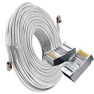 Cabo De Rede Cftv Blindado Ftp Gigabit Crimpado Pronto 30m