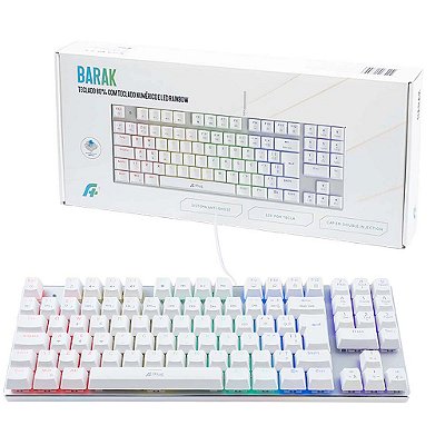 Teclado Mecanico A4+ Barak Tkl Led Rgb Branco Switch Azul