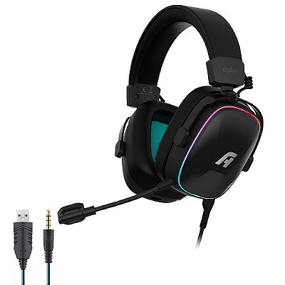 Headset Gamer A+ P3 3,5mm Atis Preto AH200 Para Ps5 e Xbox