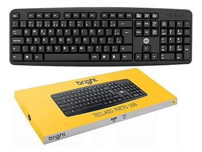 Teclado Conexão Usb Padrão Abnt || 107 Teclas 1,30cm Bright