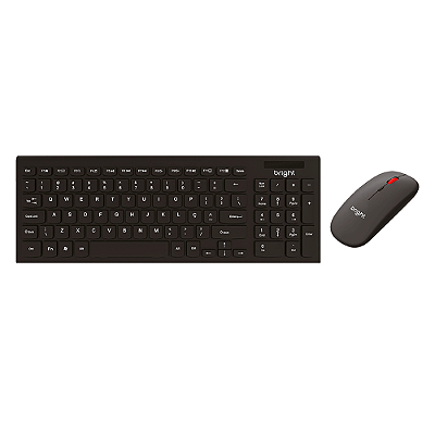 Combo Teclado E Mouse Sem Fio Office Slim Preto