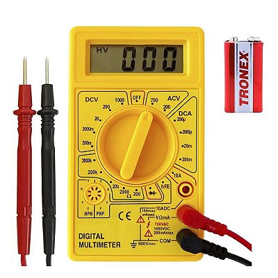 Multimetro Digital Dt-830b Portatil Com Bateria Tensão Bipe