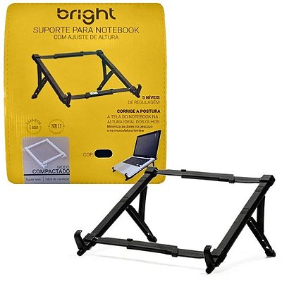 SUPORTE REGULAVEL PARA NOTEBOOK PRETO BRIGHT AC578