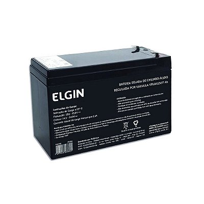 Bateria Selada Elgin 12v 7,0ah Nobreak E Cerca Elétrica