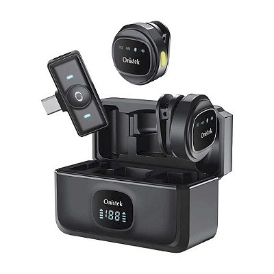 Kit 2 Microfone Lapela Sem Fio Botão Profissional Usb C Novo