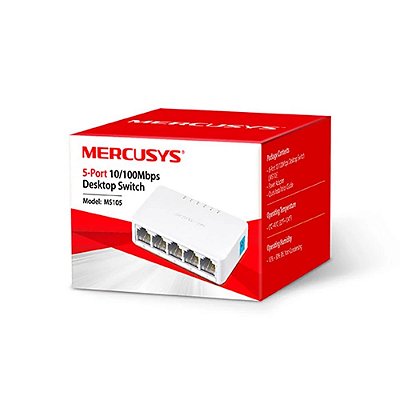 Switch Mercusys De Mesa 10/100Mbps Ethernet 5 Portas MS105