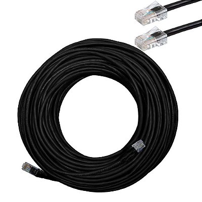 Cabo De Rede Cftv 20 Metros 8 Vias Upt 4 Pares Cat5 Preto