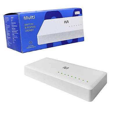 Switch 8 Portas Gigabit 10/100/1000 Mbps Re608 Multilaser