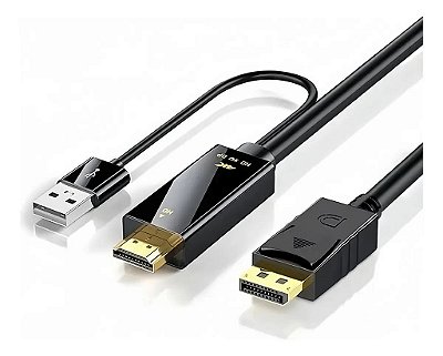 Cabo Adaptador Hdmi 2.0 Para Displayport 1,8m 144hz P/ Dell