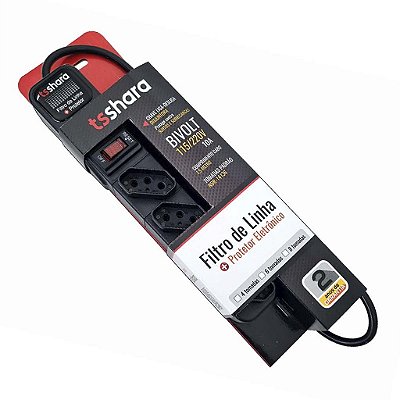 Filtro De Linha Ts Shara Protetor 4 Tomadas Bivolt 1,5M