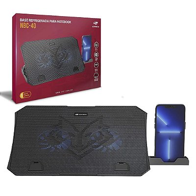 Base Para Notebook C3Tech  Ate 15,6 Fan Led Azul Nbc-40Bk