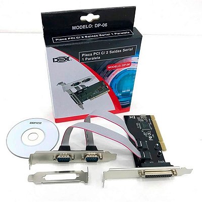 PLACA PCI 1 PARALELO E 2 SERIAL C/ ESPELHO DP-06 DEX