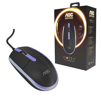 Mouse Gamer Aoc Usb Rgb Rainbow 2000dpi 4 Botões Gm150B