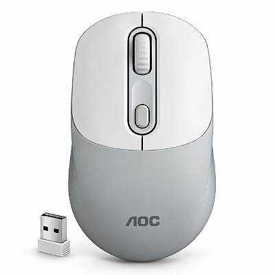 Mouse Optico Sem Fio Aoc 2,4Ghz e Bluetooth Recarregável